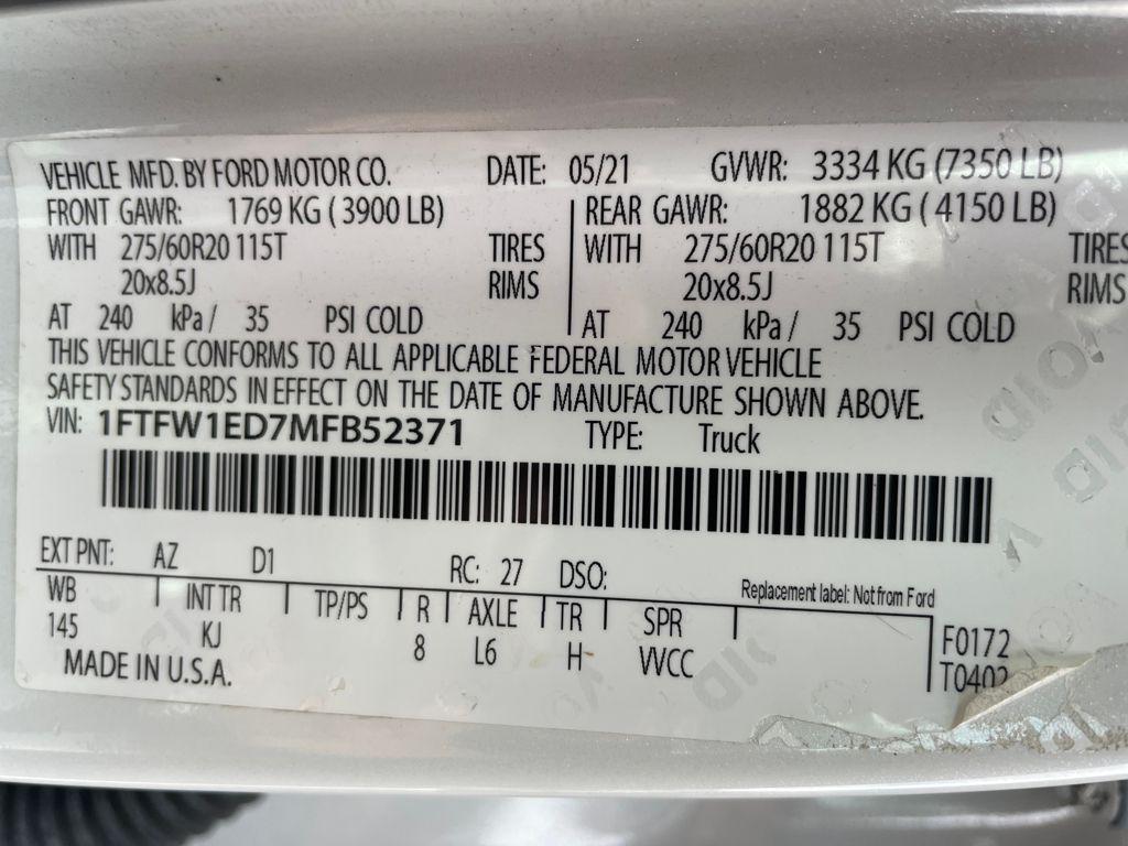 used 2021 Ford F-150 car, priced at $40,399