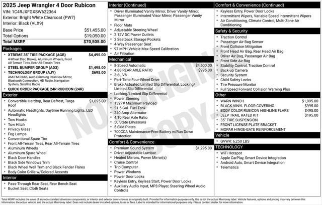 new 2025 Jeep Wrangler car, priced at $61,900
