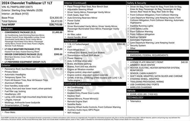 used 2024 Chevrolet TrailBlazer car, priced at $24,000