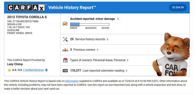 used 2013 Toyota Corolla car, priced at $6,800