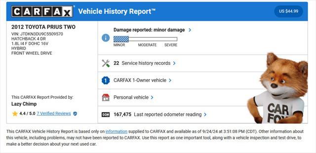 used 2012 Toyota Prius car, priced at $8,300