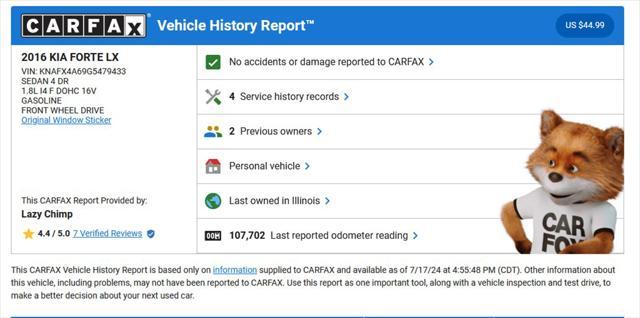 used 2016 Kia Forte car, priced at $7,700