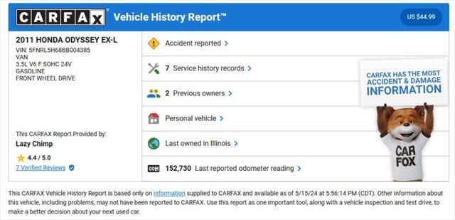 used 2011 Honda Odyssey car, priced at $8,692