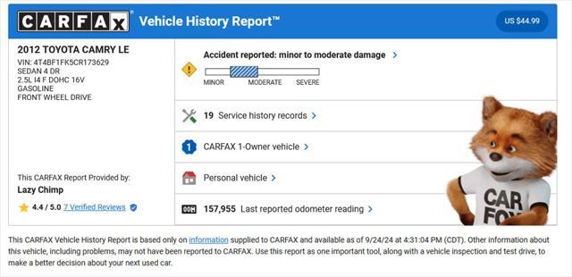 used 2012 Toyota Camry car, priced at $7,950