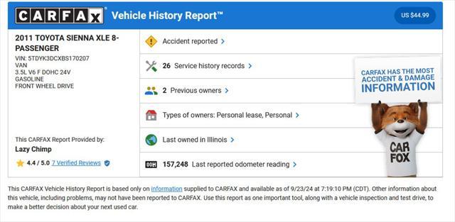 used 2011 Toyota Sienna car, priced at $10,850
