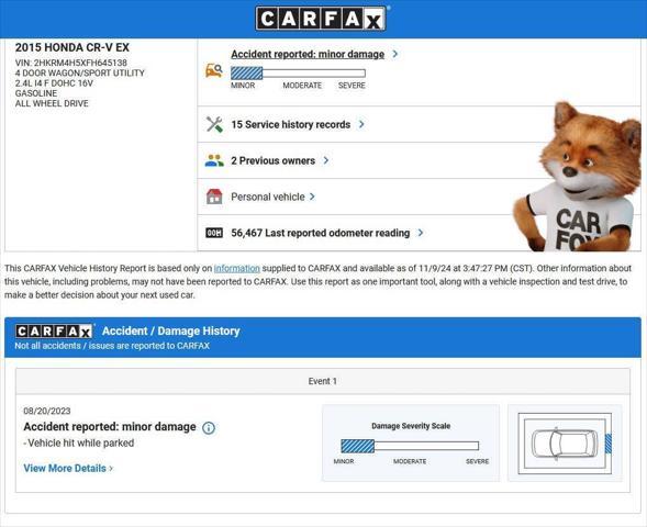 used 2015 Honda CR-V car, priced at $16,995