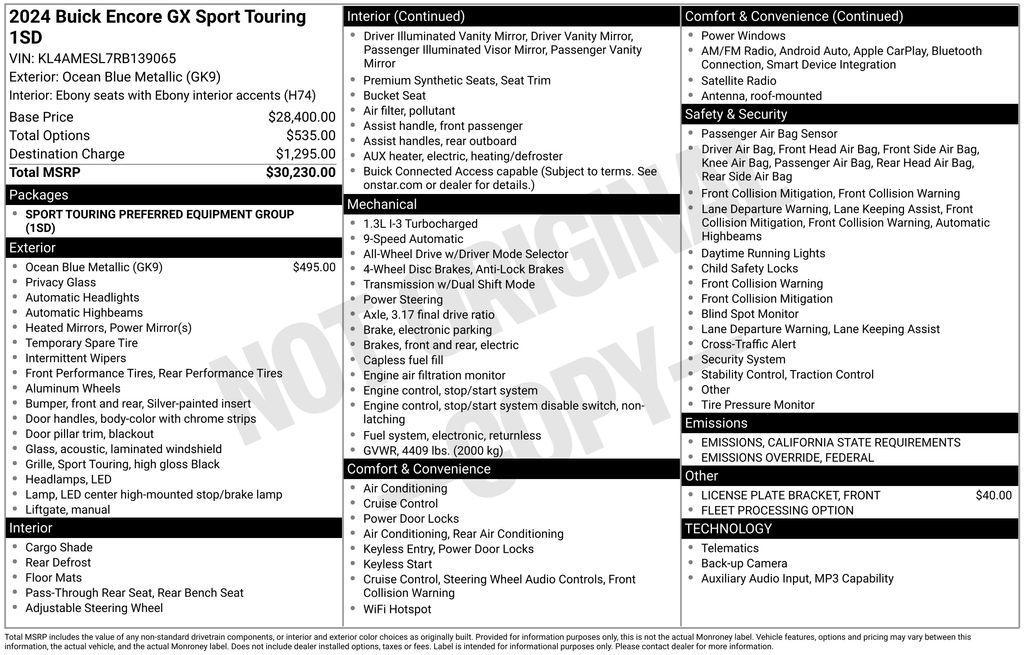 used 2024 Buick Encore GX car, priced at $21,447