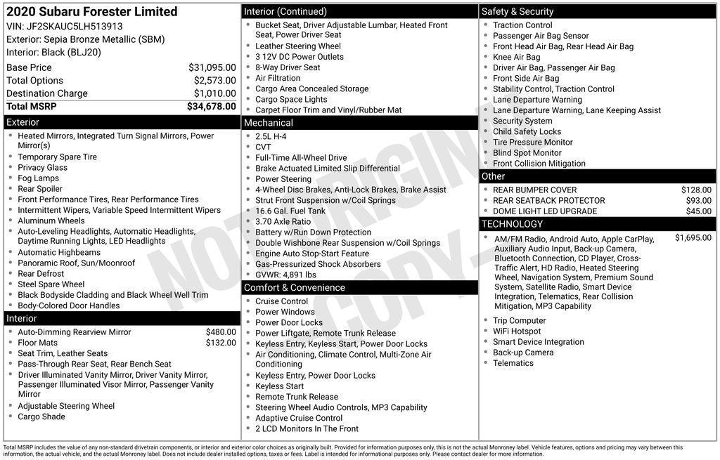 used 2020 Subaru Forester car, priced at $25,498
