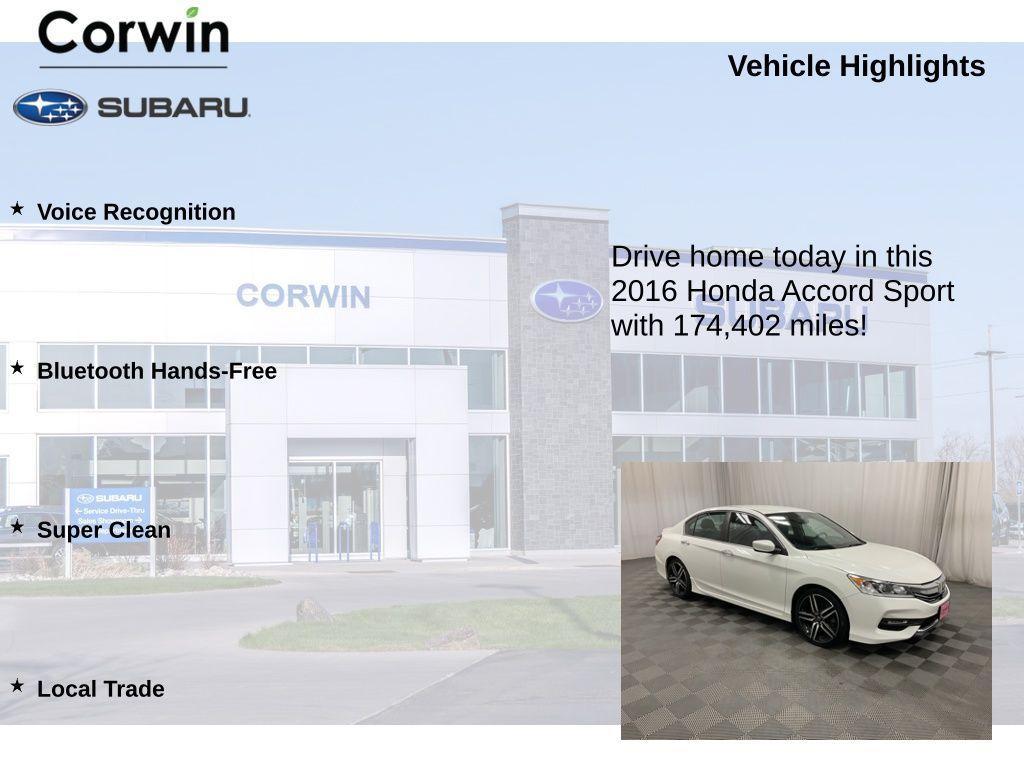 used 2016 Honda Accord car, priced at $10,000