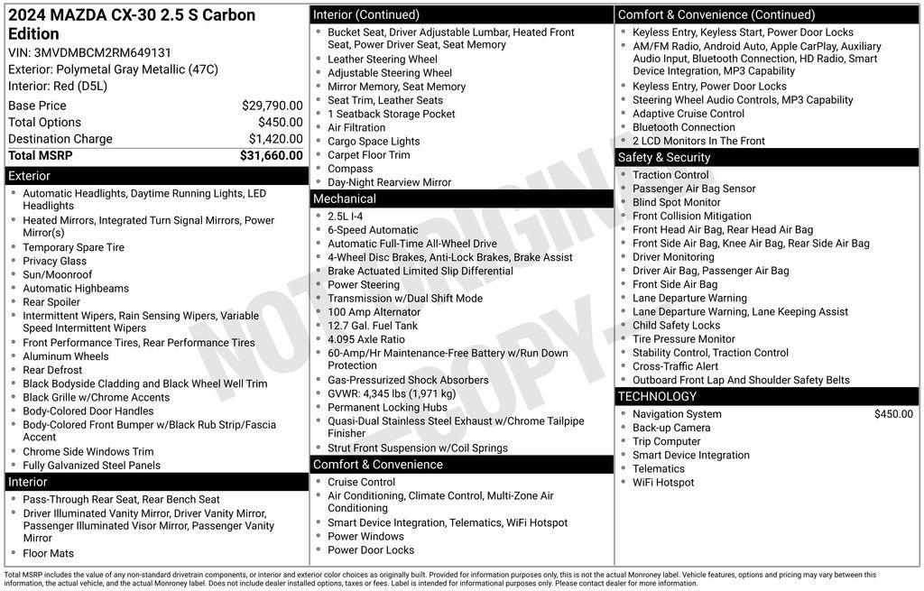 used 2024 Mazda CX-30 car, priced at $24,998