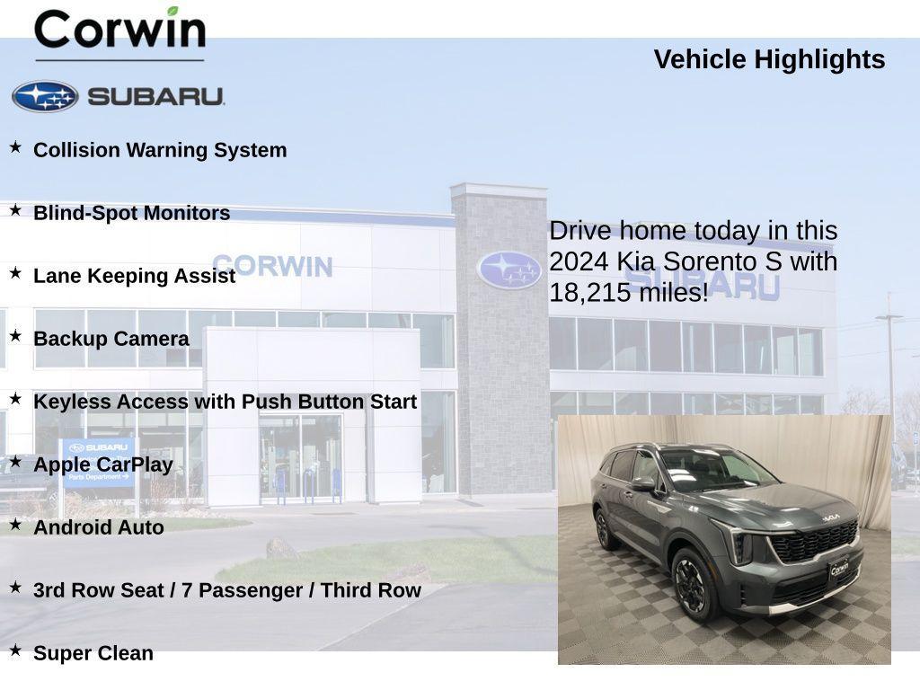 used 2024 Kia Sorento car, priced at $27,498