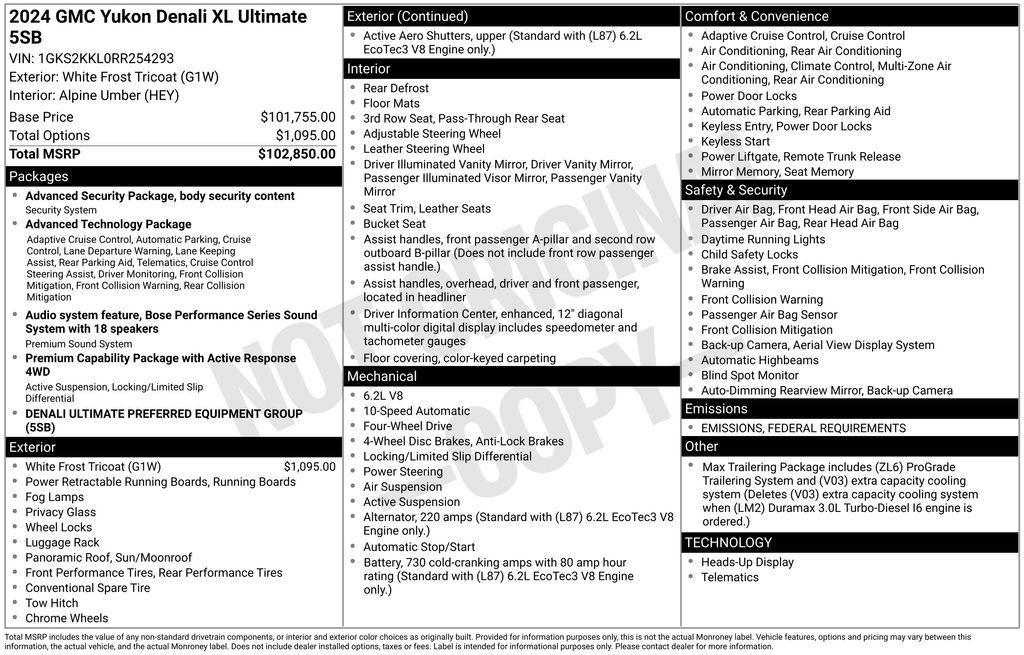 used 2024 GMC Yukon XL car, priced at $78,645