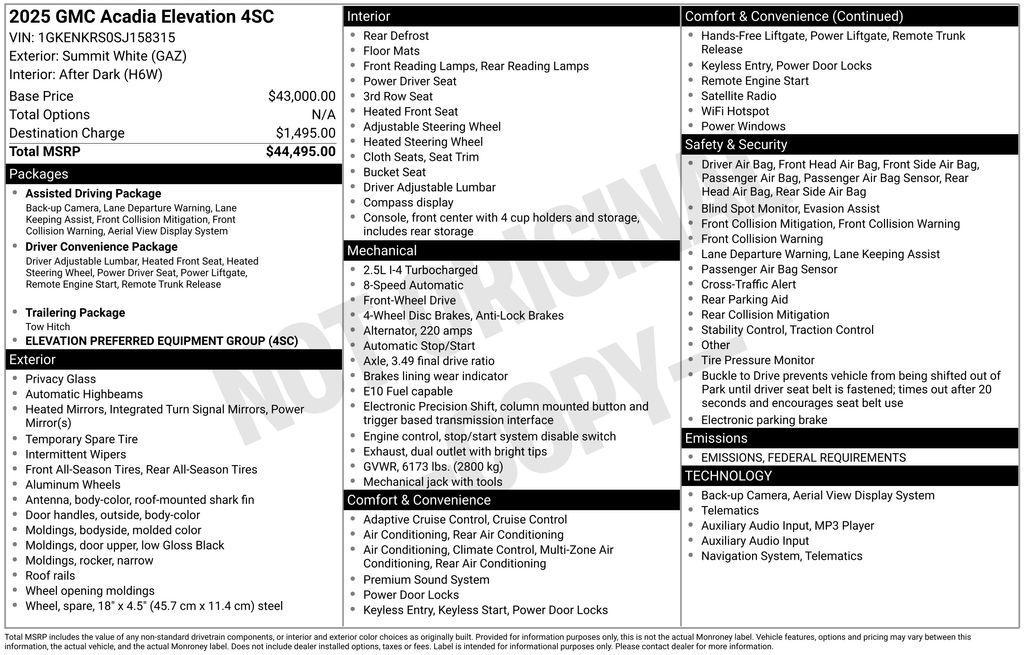 used 2025 GMC Acadia car, priced at $36,293