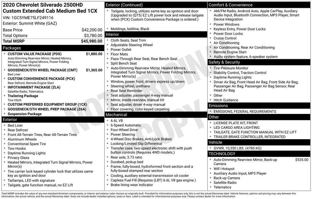 used 2020 Chevrolet Silverado 2500 car, priced at $29,396