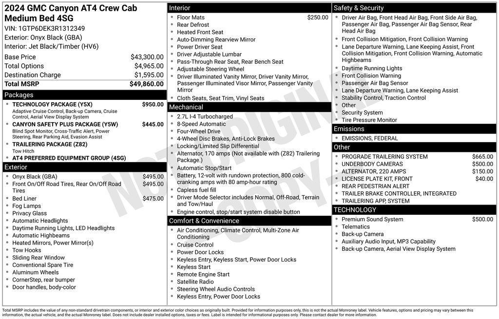 new 2024 GMC Canyon car, priced at $44,551