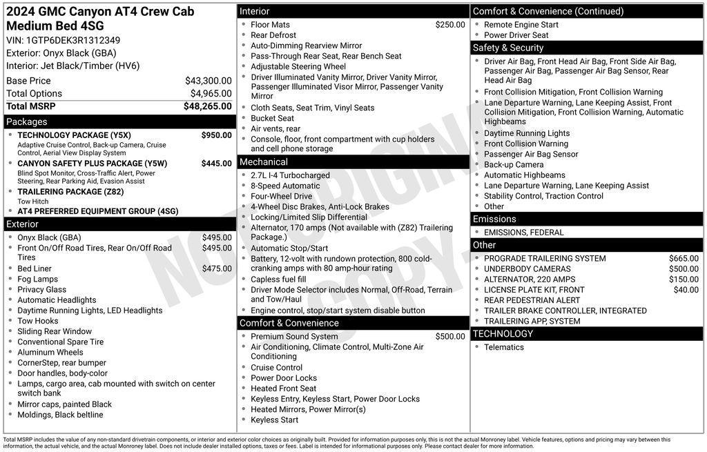 new 2024 GMC Canyon car, priced at $44,551