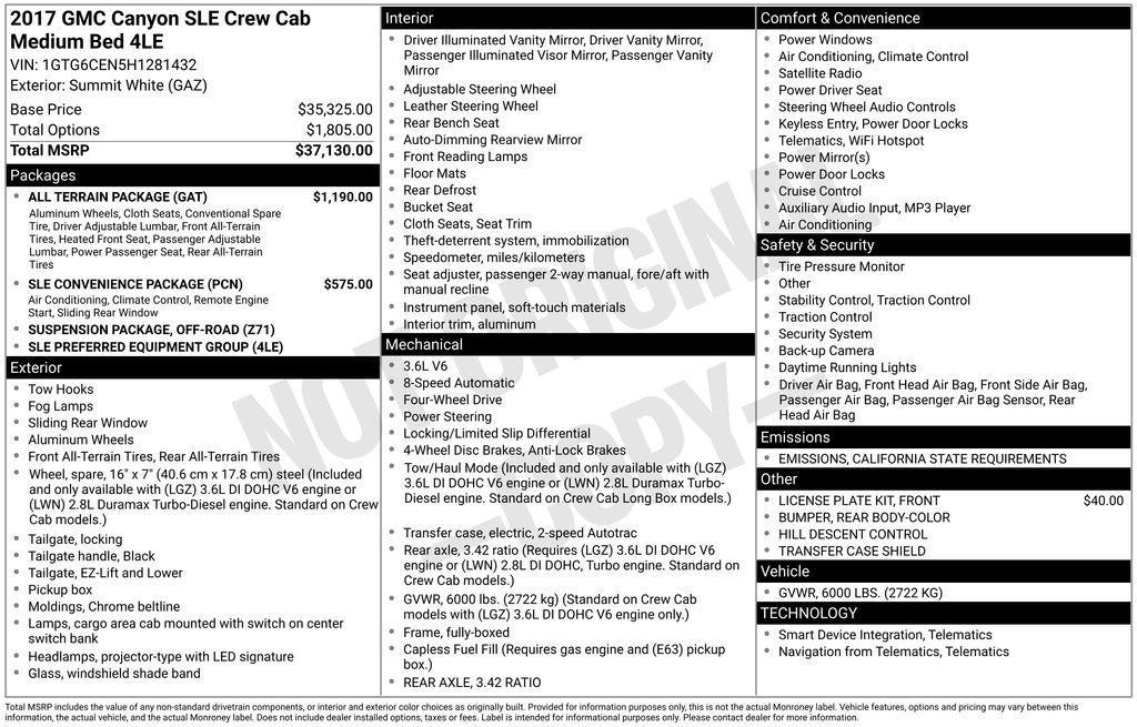 used 2017 GMC Canyon car, priced at $22,998