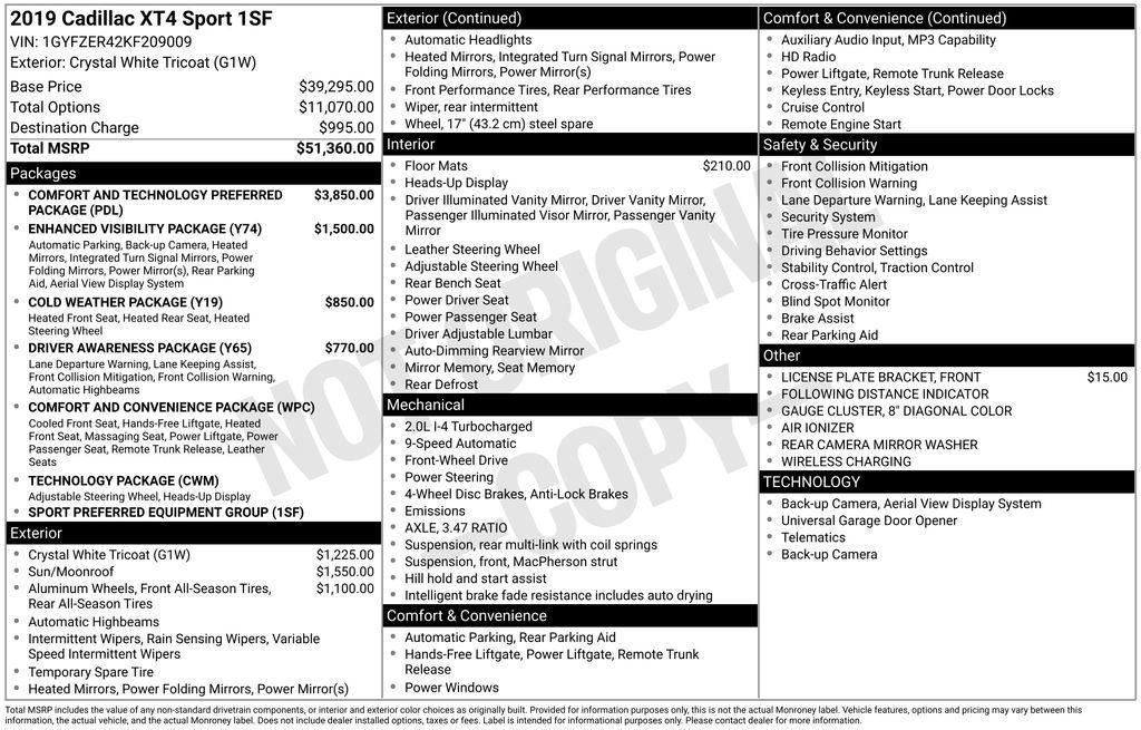 used 2019 Cadillac XT4 car, priced at $17,987