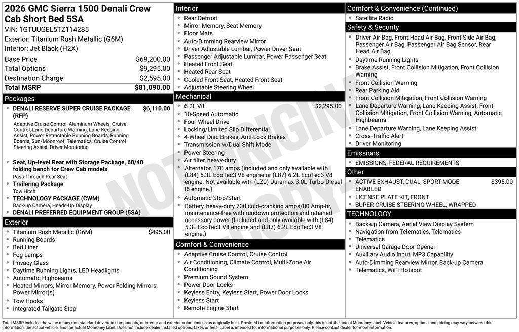 new 2026 GMC Sierra 1500 car, priced at $68,229