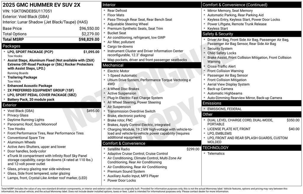 new 2025 GMC HUMMER EV SUV car, priced at $87,003