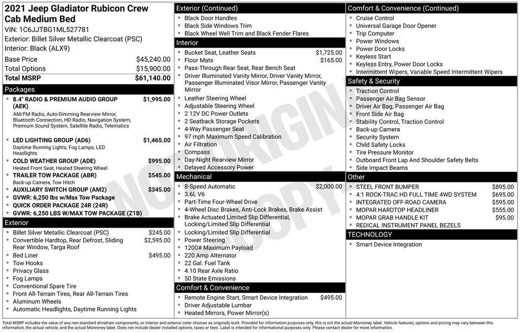 used 2021 Jeep Gladiator car, priced at $31,924