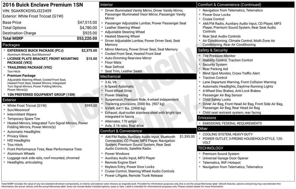 used 2016 Buick Enclave car, priced at $10,522