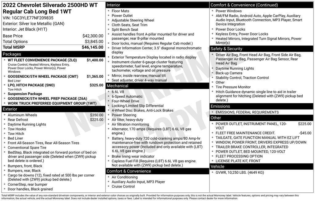 used 2022 Chevrolet Silverado 2500 car, priced at $29,789