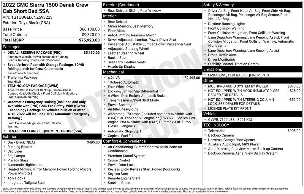 used 2022 GMC Sierra 1500 car, priced at $50,858