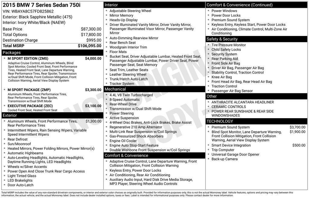 used 2015 BMW 750 car, priced at $11,985