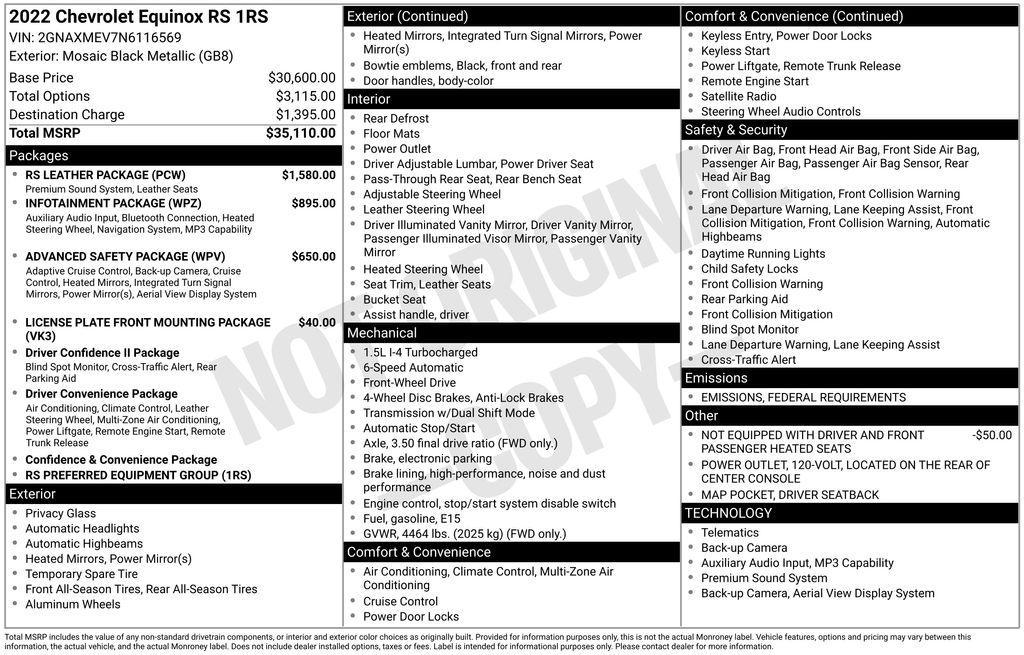 used 2022 Chevrolet Equinox car, priced at $19,438