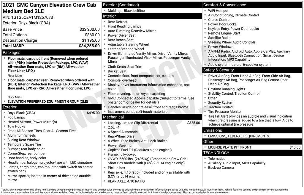 used 2021 GMC Canyon car, priced at $17,845