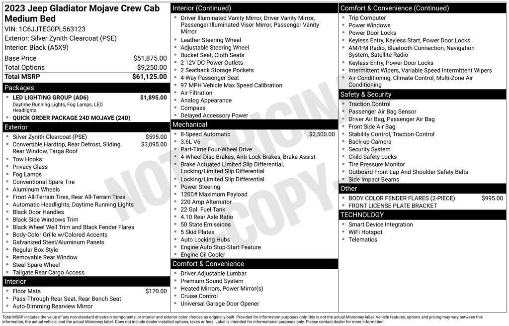 used 2023 Jeep Gladiator car, priced at $36,757