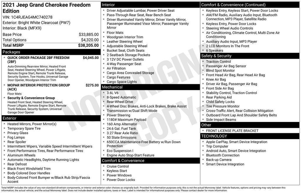 used 2021 Jeep Grand Cherokee car, priced at $21,776