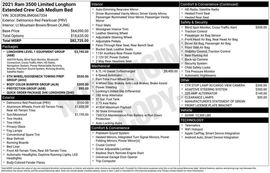 used 2021 Ram 3500 car, priced at $54,675