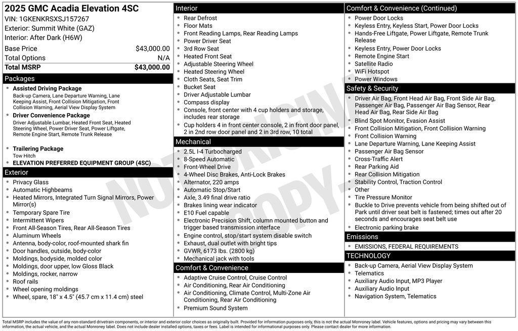 used 2025 GMC Acadia car, priced at $37,143