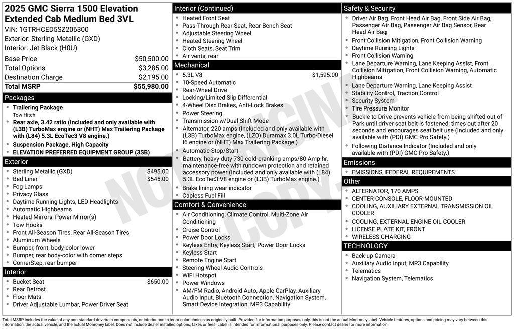 used 2025 GMC Sierra 1500 car, priced at $46,987