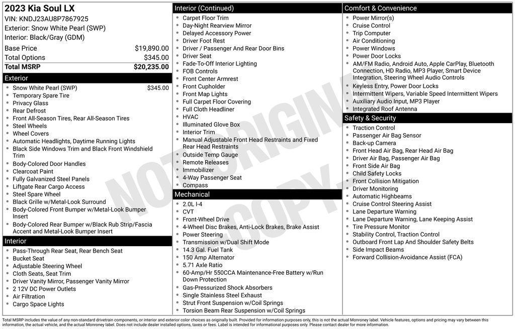 used 2023 Kia Soul car, priced at $14,893