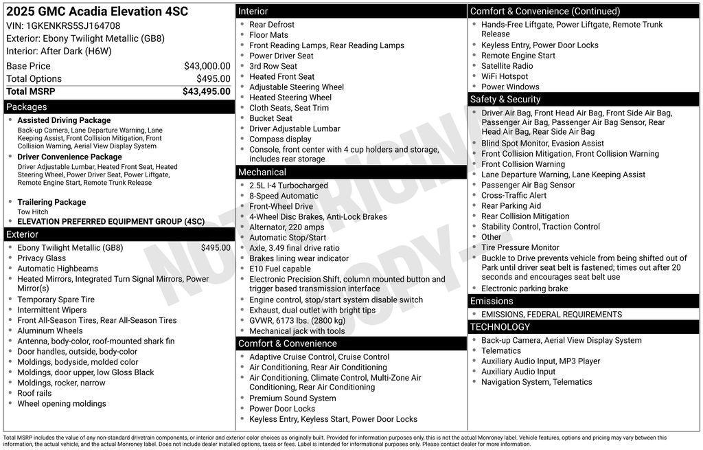 used 2025 GMC Acadia car, priced at $34,461