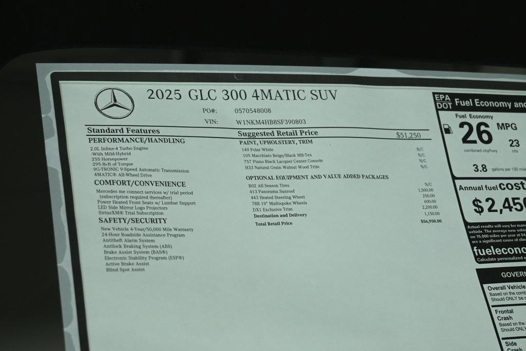 new 2025 Mercedes-Benz GLC 300 car, priced at $56,950