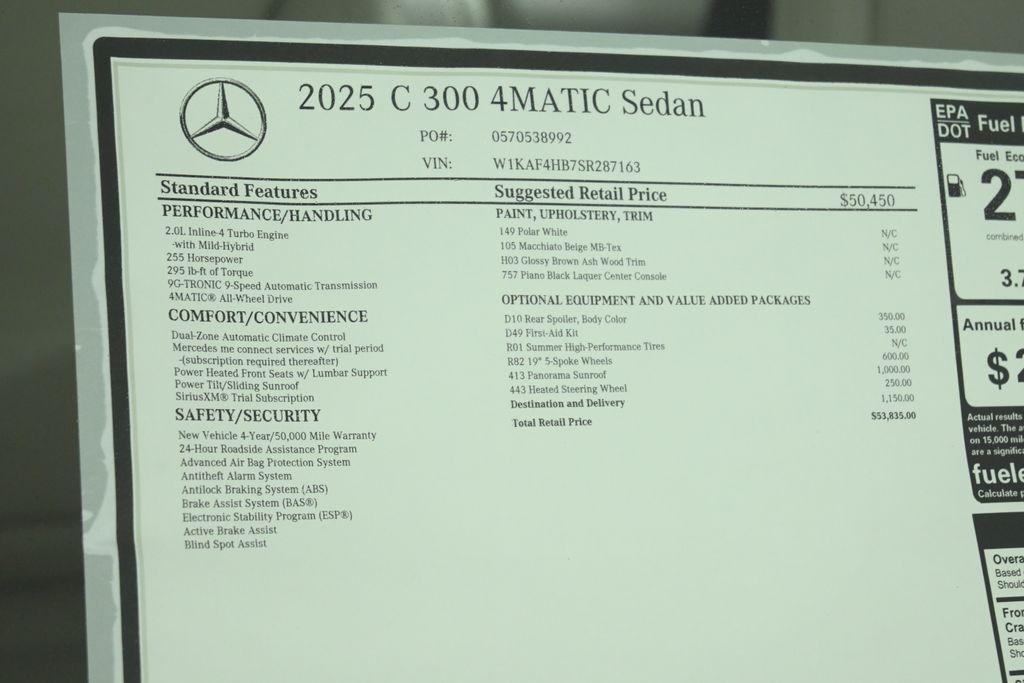 used 2025 Mercedes-Benz C-Class car, priced at $53,835