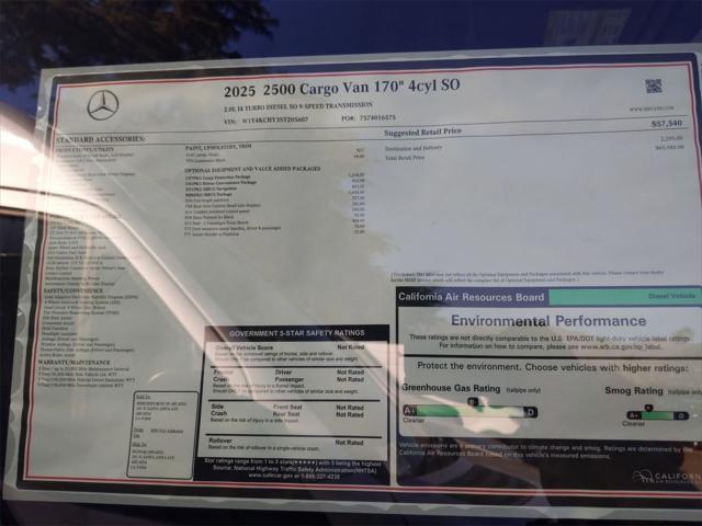 new 2025 Mercedes-Benz Sprinter 2500 car, priced at $65,582