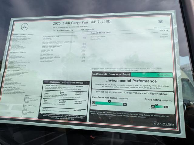 new 2025 Mercedes-Benz Sprinter 2500 car, priced at $64,225