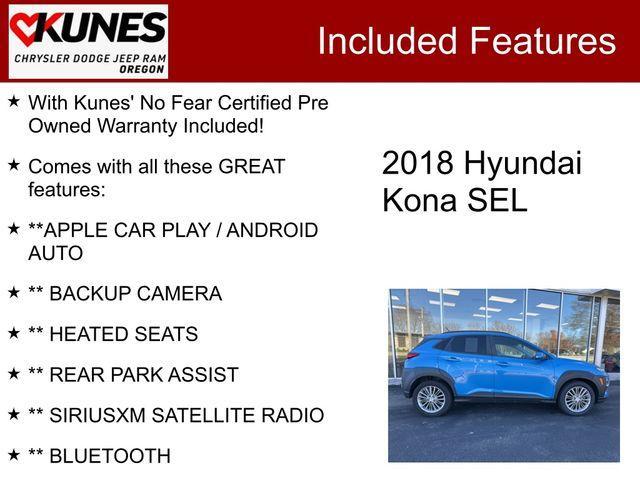 used 2018 Hyundai Kona car, priced at $15,589