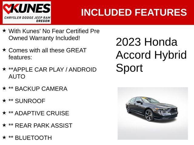 used 2023 Honda Accord Hybrid car, priced at $26,994