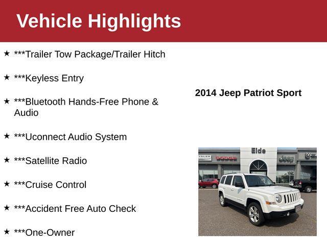 used 2014 Jeep Patriot car, priced at $7,500