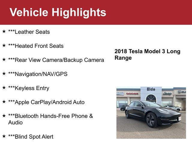 used 2018 Tesla Model 3 car, priced at $22,500