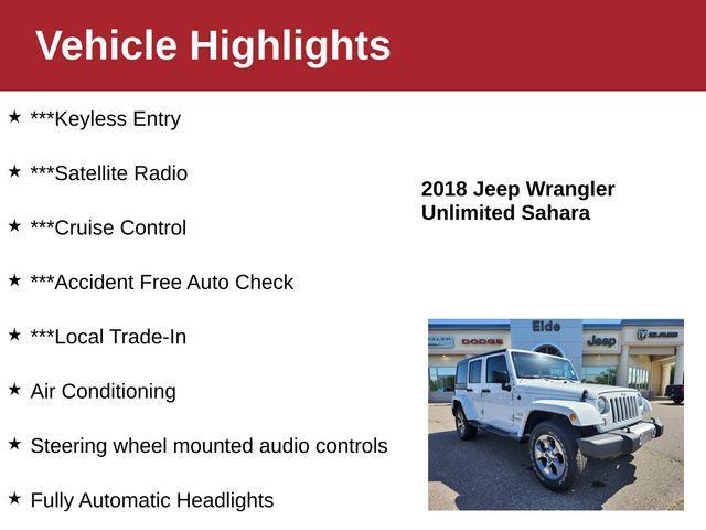 used 2018 Jeep Wrangler JK Unlimited car, priced at $23,000