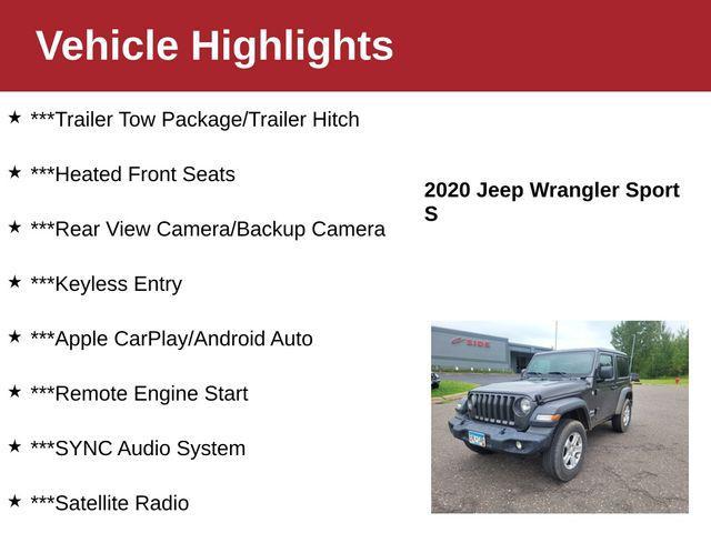 used 2020 Jeep Wrangler car, priced at $22,000