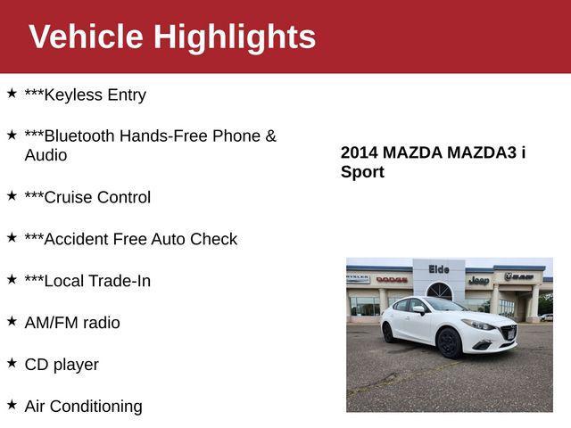 used 2014 Mazda Mazda3 car, priced at $7,500