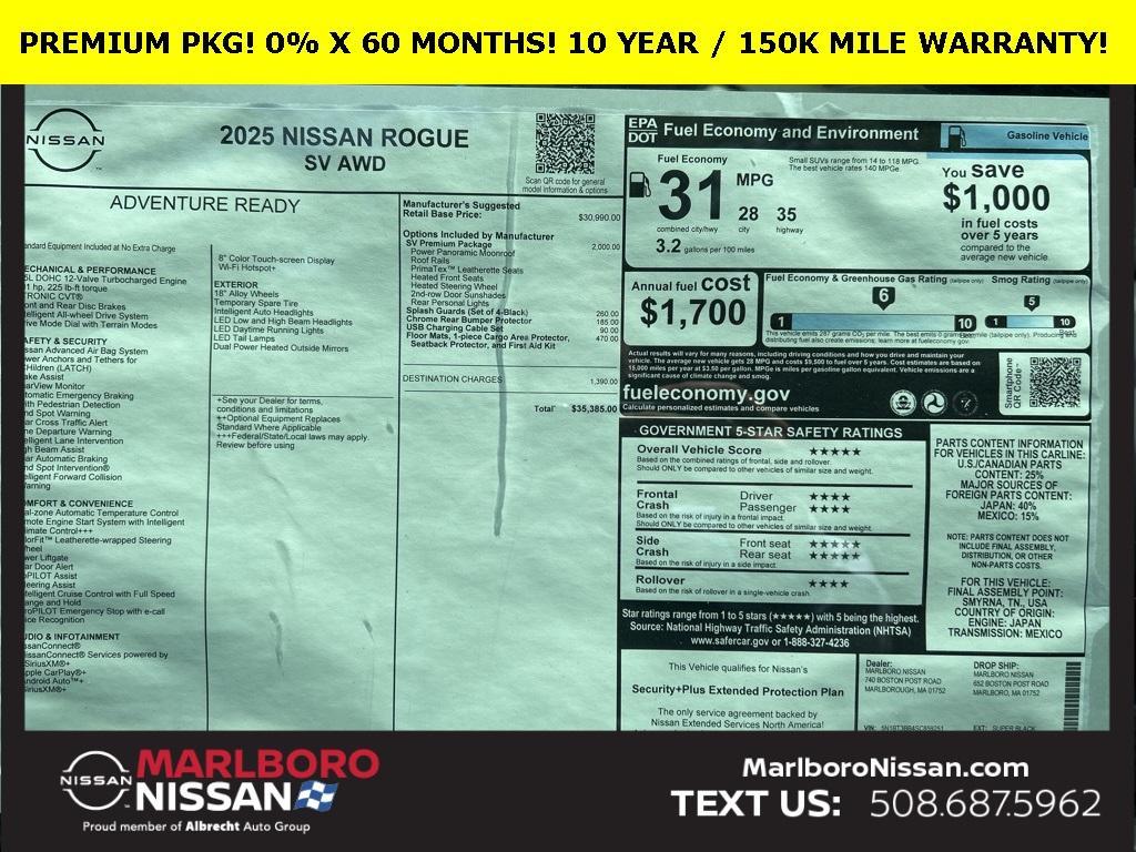 new 2025 Nissan Rogue car, priced at $34,485